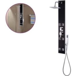 Pannello Doccia In Vetro 18x42,1x120 Cm Nero VidaXL