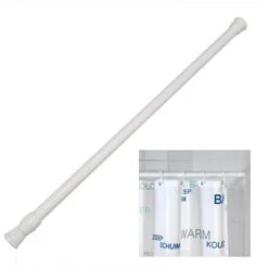 BASTONE TUBO PER TENDA DOCCIA VASCA 1 LATO ESTENSIBILE BIANCO Cm 125-220