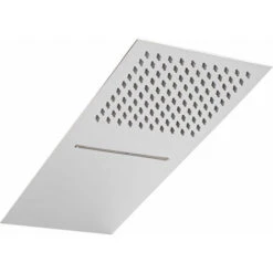 Hudson Reed Trenton Soffione Doccia Rettangolare Ultrasottile Da Parete - Effetto Cascata E Pioggia - Doccione A 2 Vie - 200 X 500 X 25mm