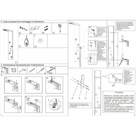 Pannello Doccia Idromassaggio A Quattro Vie In Acciaio Inox Spazzolato - immagine 3