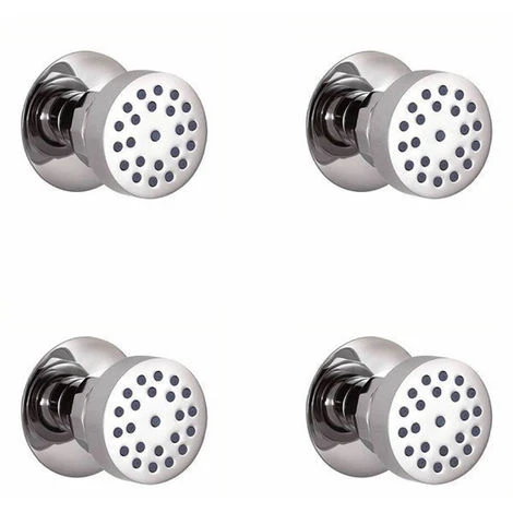 Hudson Reed Como Kit Doccia Con 4 X Idrogetti Rotondi - Ottone Solido Cromato - Ø53 X 63mm