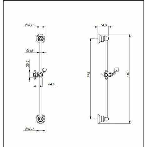 Asta Per Doccia Supporto Scorrevole Damast 300 -11146 Cromo - immagine 2