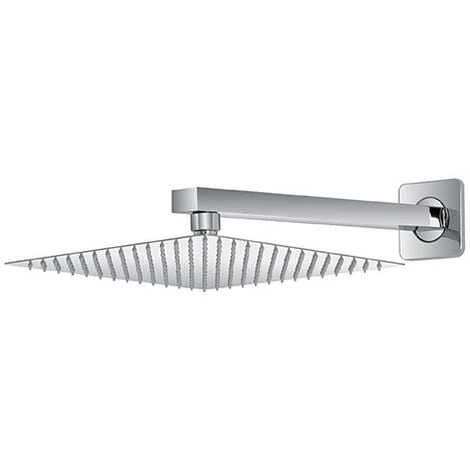 Braccio Doccia Quadrato Moderno E Di Design 30 Cm In Acciaio Cromato - immagine 3