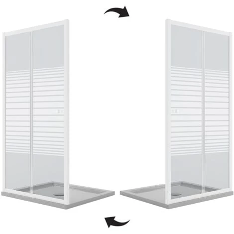 Porta Doccia Bianco Vetro Serigrafato H 185 Mod. Blanc 100 Cm - immagine 3