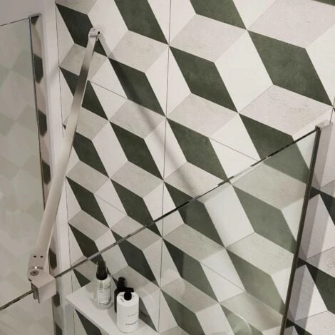 Parete Doccia Vetro Trasparente Con Trattamento Anticalcare H 190 Mod. Walk In Flip 17 Cm - immagine 3