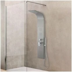 Pannello Doccia Idromassaggio In Acciaio Inox Satinato Con Doccetta