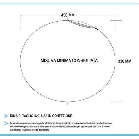 Lavabo Sottopiano Ovale 57L X 42P Cm Bianco Modello Rosa Rak Ceramiche - immagine 3