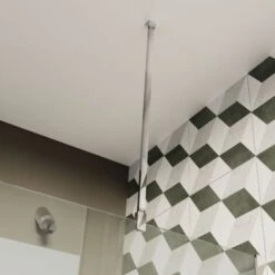 Barra Di Sostegno A Soffitto Da 80 Cm Per Parete Doccia Walk In Mod. Flip