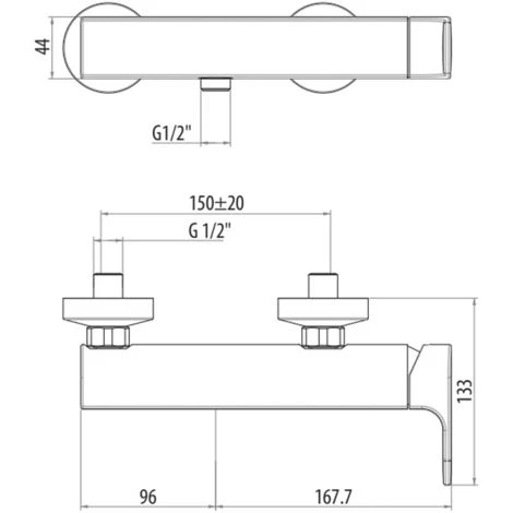 Miscelatore Esterno Doccia Uscita Alta In Ottone Cromo Marca Gattoni - immagine 2