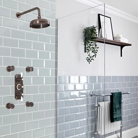 Hudson Reed Elizabeth Idrogetto Rotondo Tradizionale Ø53mm - Design Vintage Con Ugelli In Silicone- Ottone Solido Bronzo Brunito - immagine 2