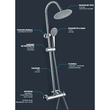 EUROSANIT Colonna Doccia Con Miscelatore Meccanico / Kara By Eurosanit - immagine 2