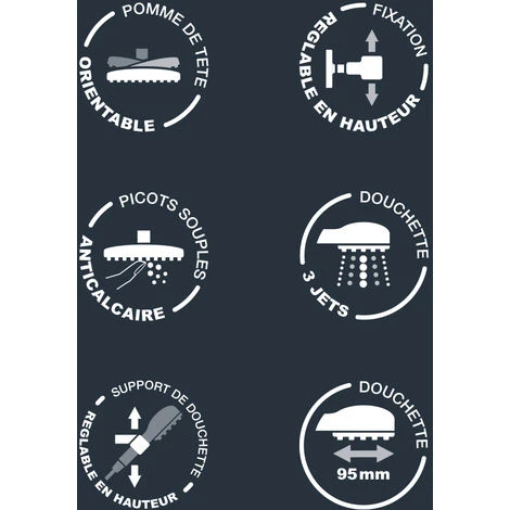 EUROSANIT Colonna Doccia Con Miscelatore Meccanico / Kara By Eurosanit - immagine 3