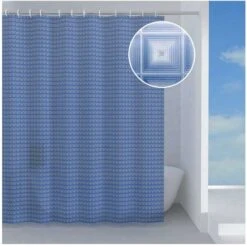 Square Tenda Doccia In Peva Blu
