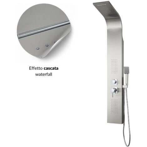 Colonna Doccia 001 4 Funzioni Acciaio Inox Getto A Cascata 2 Bocchette Idro Lombari L20xp44xh140 Finitura- Spazzolato - Confezione 1 - immagine 2