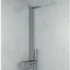 Colonna Doccia 015 Acciaio Inox Spazzolato 2 Funzioni Top Acciaio Inox L40xp42xh120