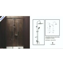 Colonna Doccia Saliscendi Mod Combinato Tempio, Soffione + Doccetta