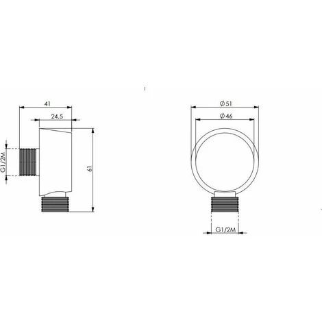 Presa Acqua A Muro Tonda Damast Tonda 11983 Cromo - immagine 2
