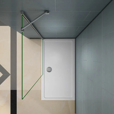 Box Doccia Walk In Parete Fissa Barra Stabilizzatrice Ad'angolo 45cm Cristallo Temperato Anticalcare 8 Mm 50x200cm - immagine 2