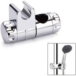 Gancio Supporto Doccia Cromato Per Aste Saliscendi Scorrevole Confezione 1