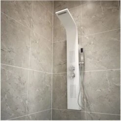 Colonna Doccia Con Getti Idromassaggio Ed Effetto Cascata, 145,5x20,3cm