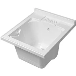 Vasca Per Lavatoio In Resina Bianco 45x50 Cm Rigida