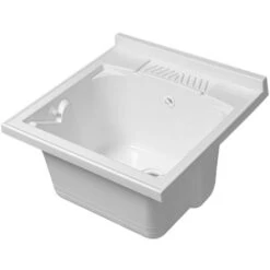 Vasca Lavatoio 50x50 Cm In Resina Bianca