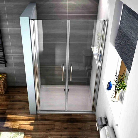 Box Doccia Porta Per Nicchia 195cm Doppie Ante Battenti Saloon In Vetro 6mm Temperato Trasparente Anticalcare 70 Cm (660 Mm-700 Mm)