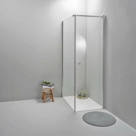 BOX DOCCIA ELITE ANGOLARE 100x70 CM PORTA BATTENTE CON LATO FISSO TRASPARENTE