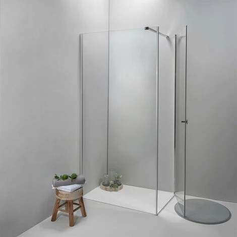 BOX DOCCIA ELITE ANGOLARE 100x70 CM PORTA BATTENTE CON LATO FISSO TRASPARENTE - immagine 2