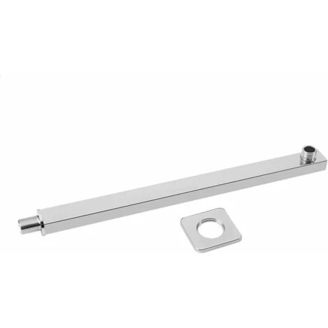 Braccio Per Soffione Doccia Quadrato In Ottone Cromato Completo Di Rosone - 35CM - immagine 2