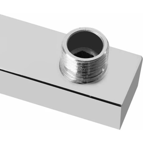 Braccio Per Soffione Doccia Quadrato In Ottone Cromato Completo Di Rosone - 35CM - immagine 4