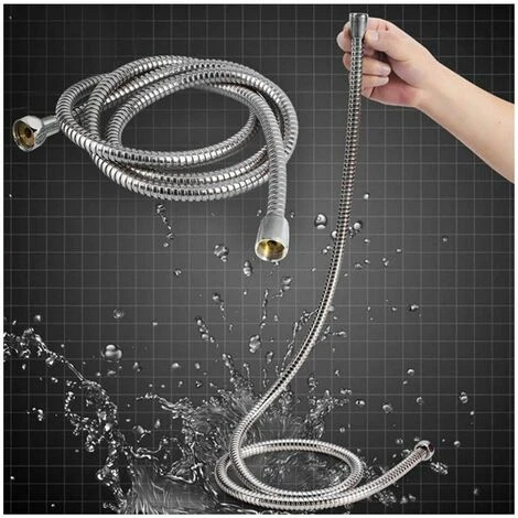 Tubo Flessibile Doccia 1,5 M Metallo Cromato Attacco Universale Bagno - immagine 2