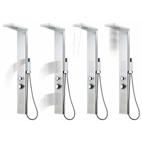 Hommoo Pannello Doccia In Acciaio Inossidabile Quadrato VD04247 - immagine 3