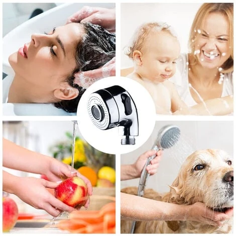 Doccia A Mano Portatile Doccetta Tubo Flessibile Rubinetto Deviatore Bagno 8826 - immagine 2