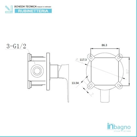 Miscelatore Doccia Incasso Nero Opaco Moderno - immagine 2