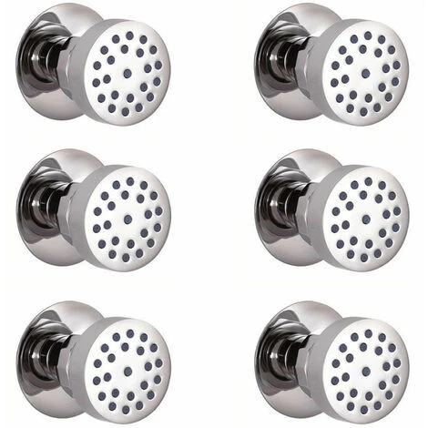 Hudson Reed Como Kit Doccia Con 6 X Idrogetti Rotondi - Ottone Solido Cromato - Ø53 X 63mm