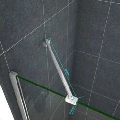 Barra Stabilizzatrice Cromo Lucido Da 45 Cm Installabile Angolarmente Con Due Teste Girevoli Per Box Doccia Walk In Parete Fissa Vetro Da 6-8 Mm