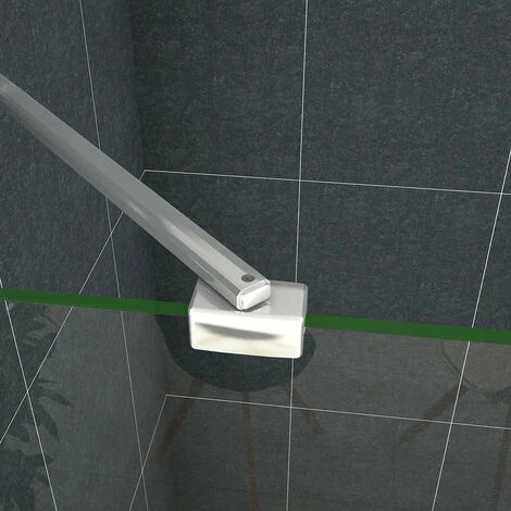 Barra Stabilizzatrice Cromo Lucido Da 45 Cm Installabile Angolarmente Con Due Teste Girevoli Per Box Doccia Walk In Parete Fissa Vetro Da 6-8 Mm - immagine 2