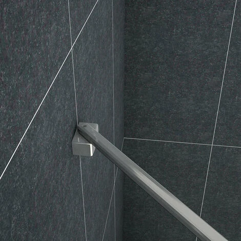 Barra Stabilizzatrice Cromo Lucido Da 45 Cm Installabile Angolarmente Con Due Teste Girevoli Per Box Doccia Walk In Parete Fissa Vetro Da 6-8 Mm - immagine 3