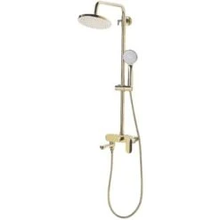 Set Doccia Miscelatore Oro Con Funzione Pioggia Glamour Moderno Gurara