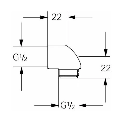 Grohe 45304000 Raccordo Di Uscita A Gomito, Cromo - immagine 2