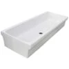Lavabo A Canale 120x45xh20 Cm In Ceramica Galassia Ninive Bianco
