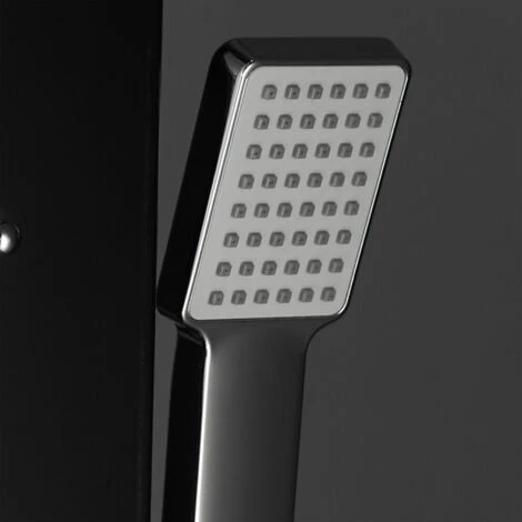Pannello Colonna Doccia In Acciaio Con Miscelatore Idromassaggio Cascata Doccino Monticelli Colore: Nero - immagine 4