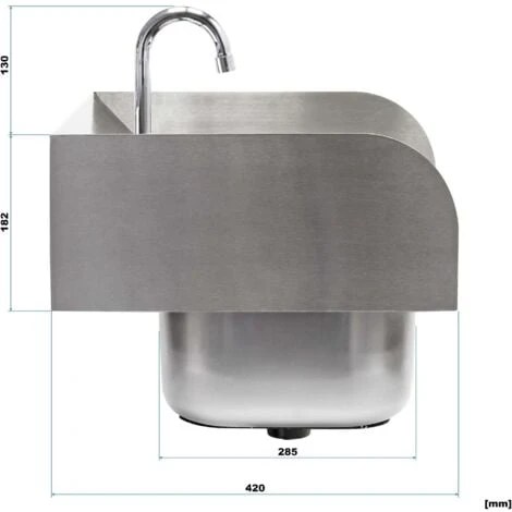 XPOtool Lavello Professionale Quadrato Acciaio Inox Lavamani Per Ristorante Bar - immagine 3