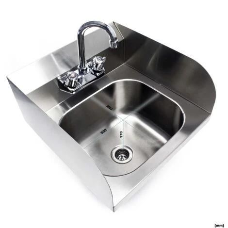 XPOtool Lavello Professionale Quadrato Acciaio Inox Lavamani Per Ristorante Bar - immagine 5