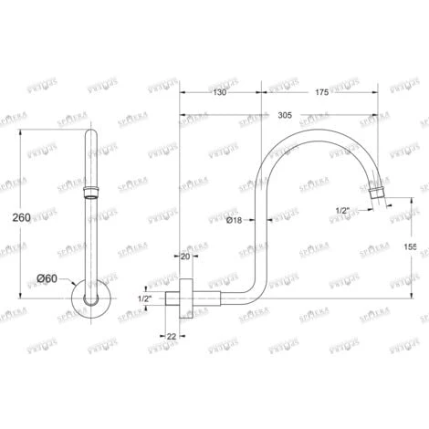 Braccio Doccia Tondo In Ottone Finitura Bronzo 305 Mm Sphera Bronzo - immagine 2