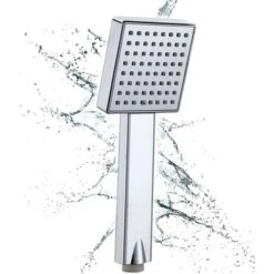 Soffione Doccia Bagno Quadrato Getto Fisso Effetto Pioggia Silver Bagno Moderno