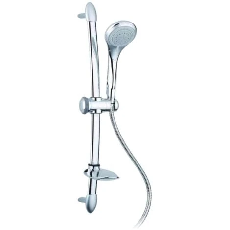 Saliscendi Per Box Doccia Asta Con Doccetta Acciaio E Abs 5 Getti Mod. Saturn - immagine 3