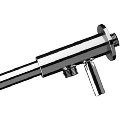 Braccio Doccia Minimal In Ottone Cromato 30 Cm Con Deviatore - immagine 2