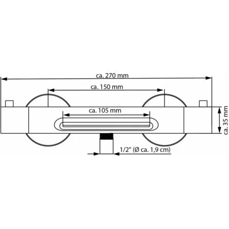 Miscelatore Termostatico Per Vasca CARNEO Cromato EISL - immagine 3